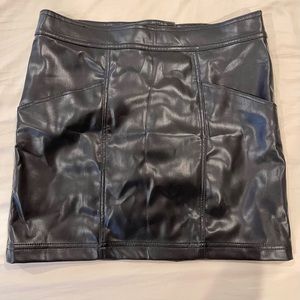 H&M Pleather Mini Skirt with Front Pockets